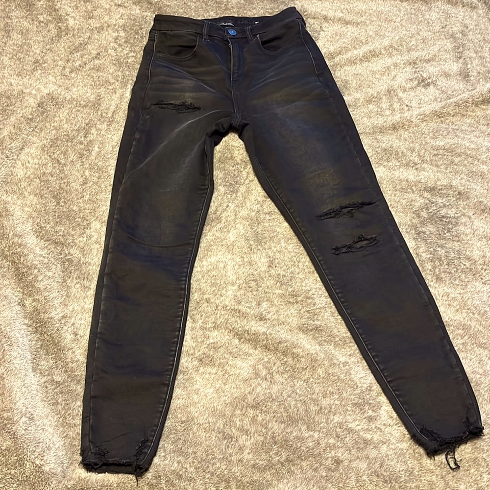 American Eagle Cozy Next level stretch skinny jeans size 6 long. EUC.